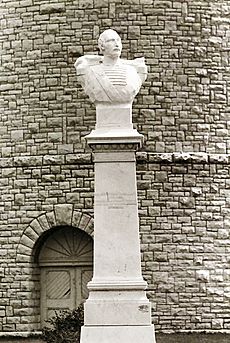 Ypsilanti Water Tower Exterior Cross and bust