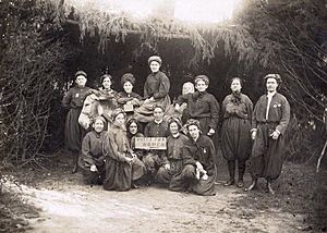 "Bloomer Girls" support women's suffrage, c. 1903
