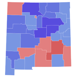 1990 New Mexico gubernatorial election results map by county