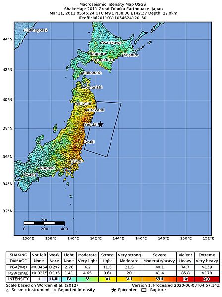 2011 Japan shakemap