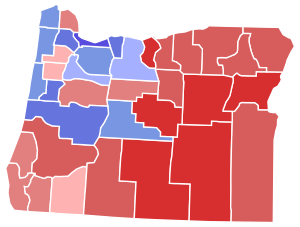 2020 United States Senate election in Oregon results map by county