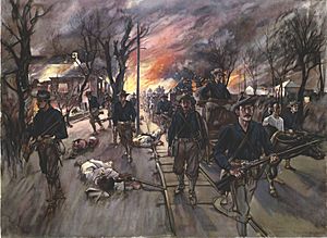20th Kansas Volunteers marching through Caloocan at night