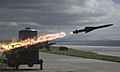 A Rapier missile speeds towards its target during a live firing. Scotland. 17-06-2001 MOD 45137421