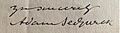 Adam Sedgwick signature
