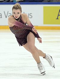 Amber Glenn performing her short program at the 2021 CS Finlandia Trophy