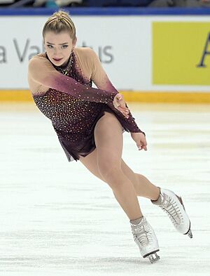 Amber Glenn performing her short program at the 2021 CS Finlandia Trophy