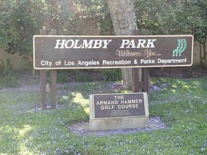 Another sign of Holmby Park, Holmby Hills, Los Angeles, California.