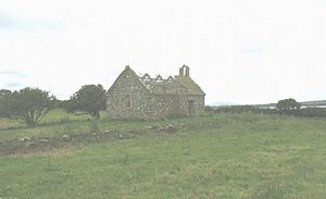 Approaching the ruined St Mary's from the North