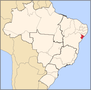 Location of State of Sergipe in Brazil