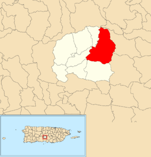 Location of Caonillas Arriba within the municipality of Villalba shown in red