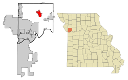 Location of Kearney within Missouri