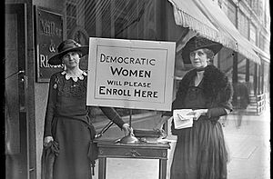 Democratic women will please enroll here, Richmond suffragists, 1920