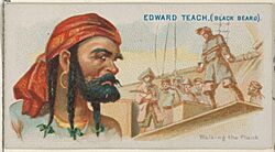 Edward Teach (Black Beard), Walking the Plank, from the Pirates of the Spanish Main series (N19) for Allen & Ginter Cigarettes MET DP835032