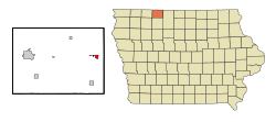 Location of Armstrong, Iowa