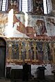 Georgia, Imereti, Gelati monastery, Church of Virgin the Blessed. Mural on north wall. Queen Rusudan, Prince Bagrat, King George II, Queen Helen, King Bagrat III of Imereti, Catholicos Yevclemon Chetidze, David the Builder
