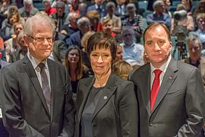 Ingvar Carlsson, Mona Sahlin, Stefan Löfven in 2016