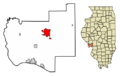 Jersey County Illinois Incorporated and Unincorporated areas Jerseyville Highlighted