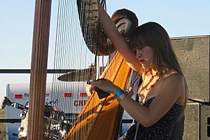 Joanna Newsom tunes harp