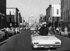 John F Kennedy campaigns in downtown Rockford circa October 1960