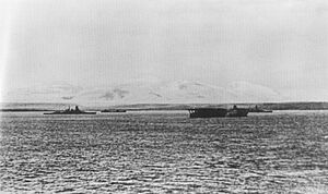 Kirishima Kaga and Hiei at Hitokappu