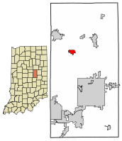 Location of Frankton in Madison County, Indiana.