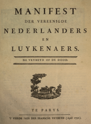 Manifest der vereenigde Nederlanders en Luykenaers