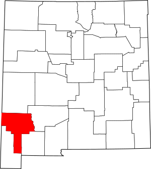 Map of New Mexico highlighting Grant County