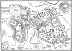 Map of downtown Rome during the Roman Empire large