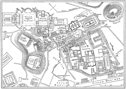 Map of downtown Rome during the Roman Empire large
