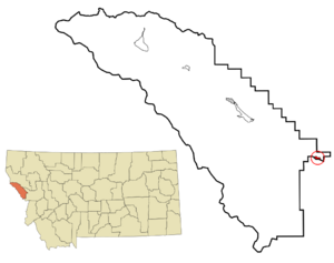 Location in Mineral County and Montana