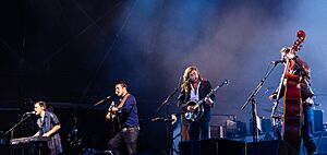Mumford & Sons, performing at Aviemore, Scotland 2015.jpg