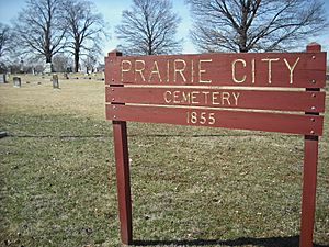 Prairie City Cemetery sign