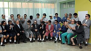 President Piñera and miners in Copiapó Hospital