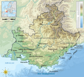 Provence topographic map-fr
