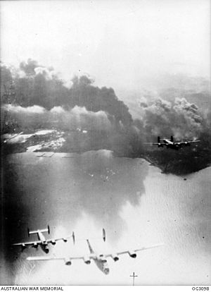RAAF Liberators bomb oil facilities Balikpapan 1945