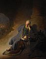 Rembrandt Harmensz. van Rijn - Jeremia treurend over de verwoesting van Jeruzalem - Google Art Project