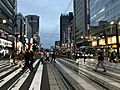 Rijo-dori Street from platform of Hondori Station at dusk