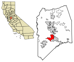 Location of Lathrop in San Joaquin County, California