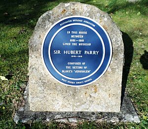 Sir Hurbert Parry in Rustington