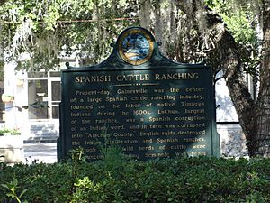 Spanish Cattle Ranching historical marker, Gainesville FL