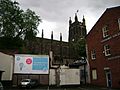 St. Mary's church from Millgate, Stockport
