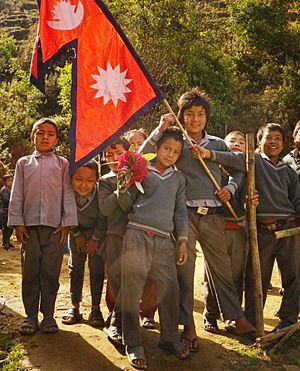 Students of Janata Primary School, northern Tistung