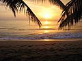 Sunset at a beach in Rincón, Puerto Rico