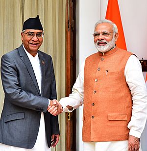 The Prime Minister, Shri Narendra Modi with the Prime Minister of Nepal, Mr. Sher Bahadur Deuba, at Hyderabad House, in New Delhi on August 24, 2017 (3)