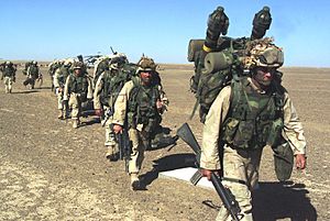 U.S. Marines humping in Afghanistan, November 2001
