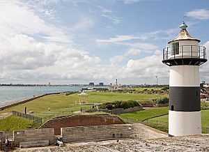 View of coastline from ramparts of Southsea Castle - geograph.org.uk - 497429