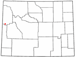 Location of Hoback, Wyoming