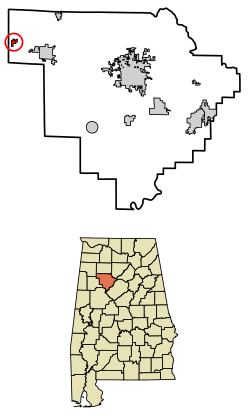 Location of Eldridge in Walker County, Alabama.