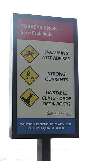 Warning sign at the beach, Yorkeys Knob, 2018
