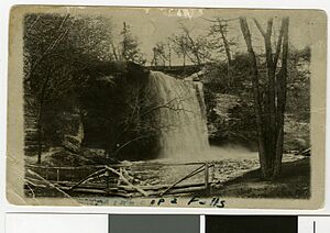 Wooden bridge below Minneopa Falls, Mankato, Minnesota